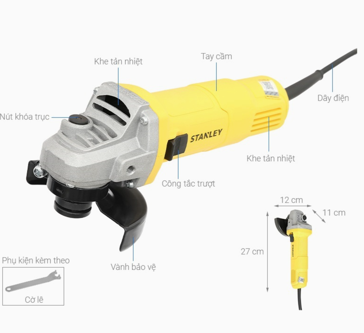 Máy mài góc Stanley SG6100-B1 620W đá 100mm