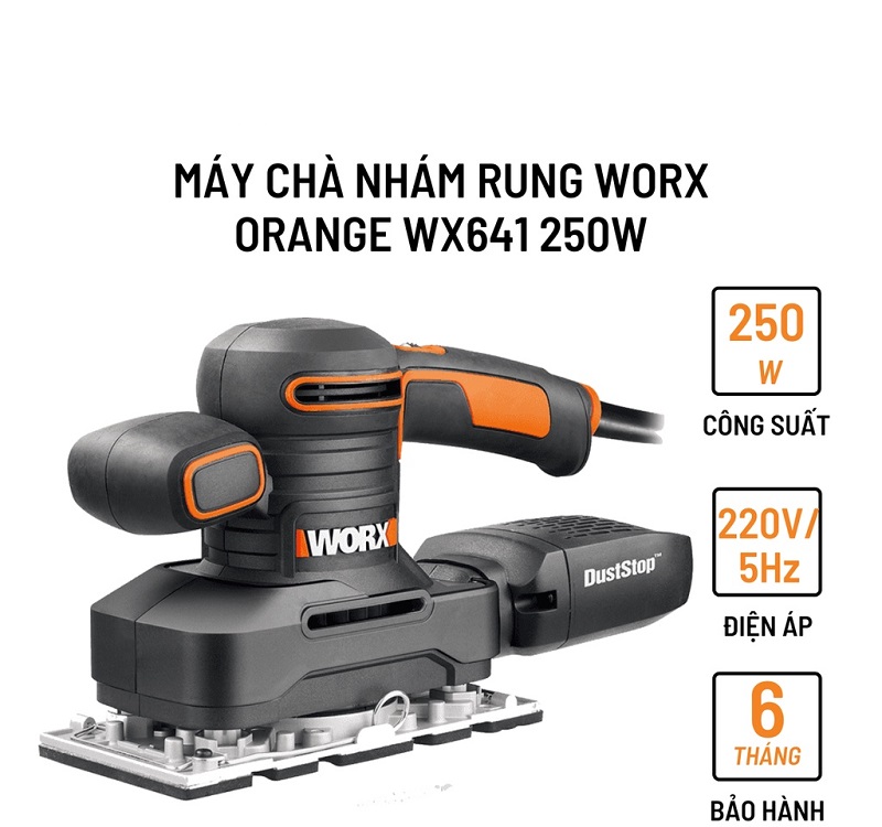 MÁY CHÀ NHÁM RUNG 250W WX641 WORX ORANGE