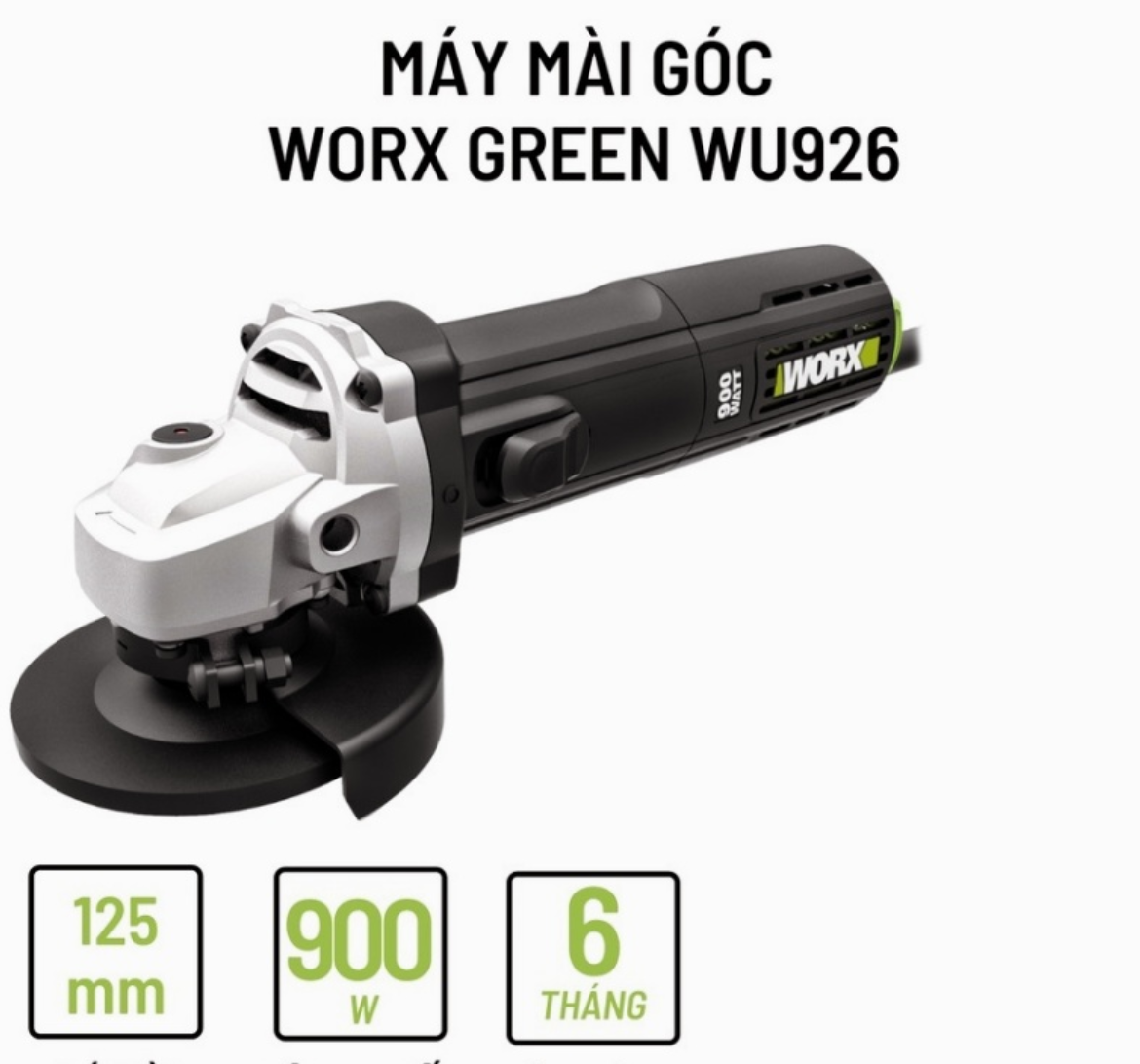 MÁY MÀI GÓC 900W 125MM WU926 – WORX GREEN