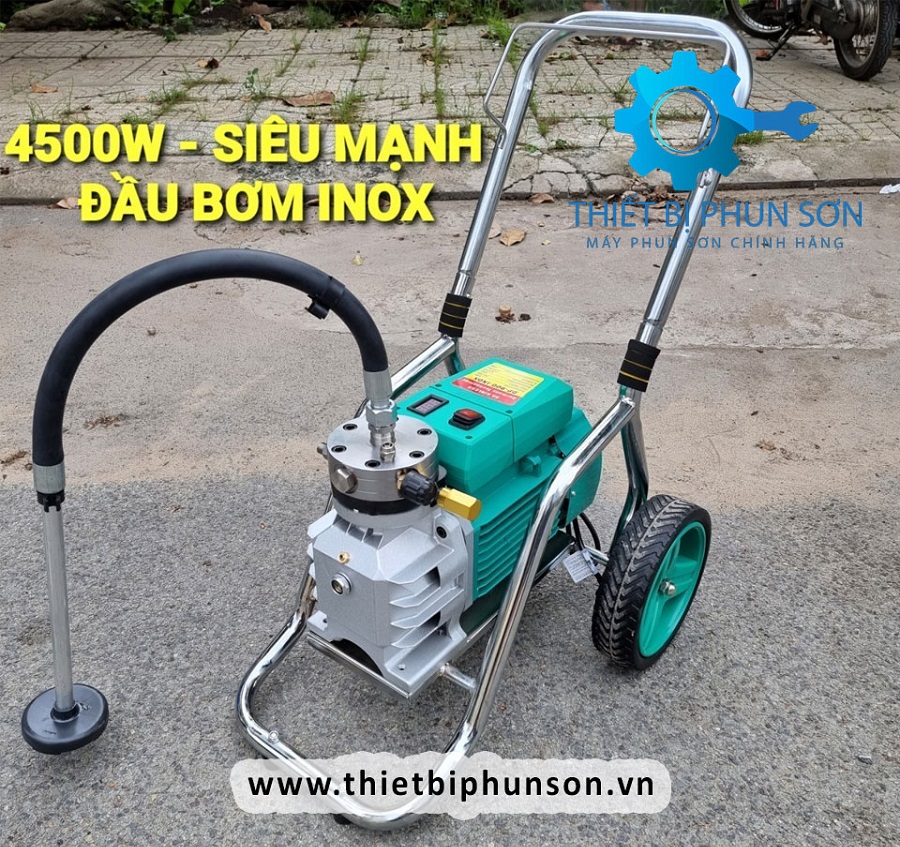 máy phun sơn nước đầu inox