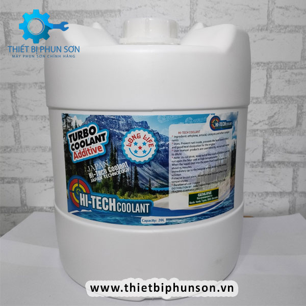 Nước giải nhiệt động cơ Hi-Techcoolant đỏ - Can 20 lít (Dùng cho xe nâng - Xe container - Xe công trình - Máy phát điện - Tàu biển - P20)